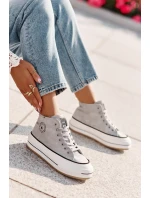 Zateplené Dámské Tenisky Na Platformě Eko Kůže Big Star model 21669567 Modré - Big Star Shoes Zateplené Dámské Tenisky Na Platformě Eko Kůže Big Star model 21669567 Modré - Big Star Shoes