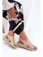 Dámské Sandály Z Eko Kůže Zlaté model 21691831 - Boto