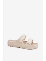 Dámské Pěnové Pantofle Se Suchými Zipy Big Star RR274A529 Béžové Dámské Pěnové Pantofle Se Suchými Zipy Big Star RR274A529 Béžové