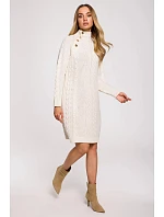 Dámské svetrové šaty model 19358946 béžové - Made Of Emotion