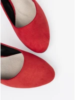 Jedinečné  lodičky červené dámské na širokém podpatku