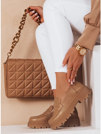 Dámské mokasíny na platformě TORINO khaki FashionStreet ZY0776 Dámské mokasíny na platformě TORINO khaki FashionStreet ZY0776