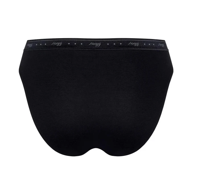 Dámské kalhotky 24/7 100 Tai 3P - BLACK - černá 0004 - SLOGGI