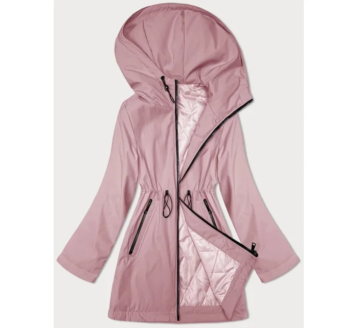 Tenká růžová bunda s kapucí S'West (B8236-81)