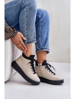 Lehká Kožená Sportovní Obuv Na Platformě Béžová model 21673227 - Artiker Lehká Kožená Sportovní Obuv Na Platformě Béžová model 21673227 - Artiker