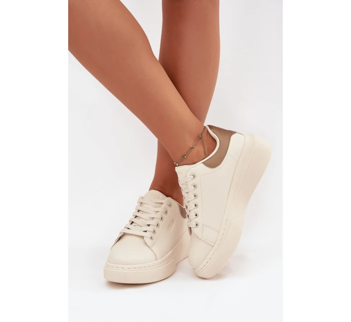 Dámské sneakersy na platformě Big Star SS274246 světle béžové Dámské sneakersy na platformě Big Star SS274246 světle béžové