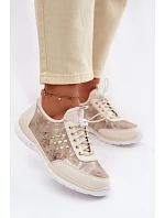 kožené polobotky Dívčí  Béžové model 22100265 - D&A