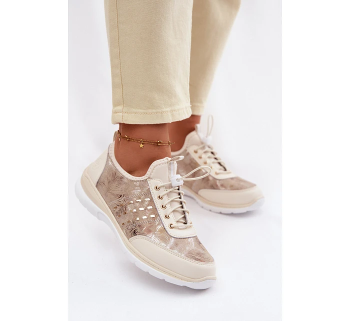 kožené polobotky Dívčí  Béžové model 22100265 - D&A