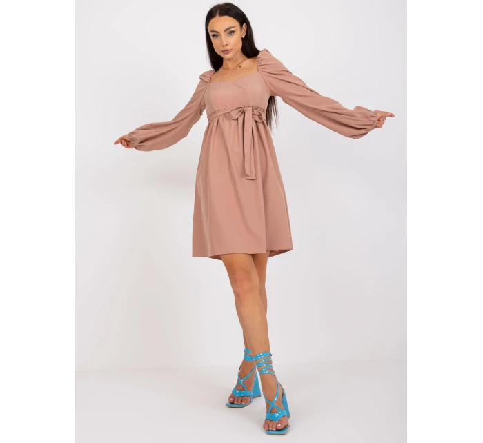 Dámské šaty-LK-SK-508834.37X-béžová Dámské šaty-LK-SK-508834.37X-béžová