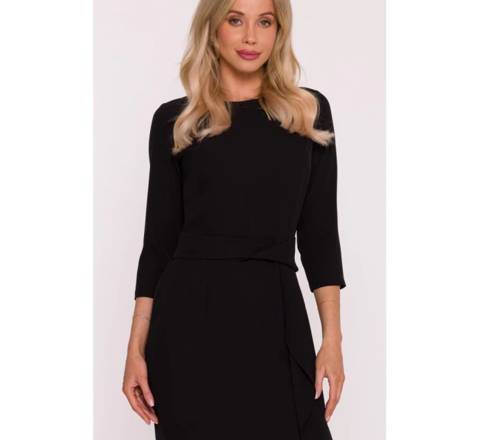 model 21470715 Šaty s volánkem černé - STYLOVE