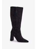 Kozačky na podpatku MVP315 černé - Step in style