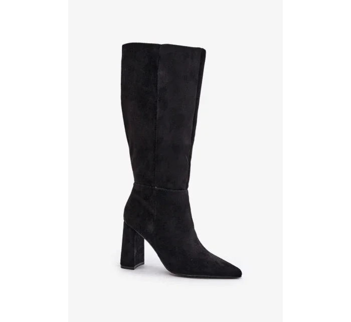 Kozačky na podpatku MVP315 černé - Step in style