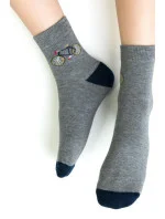 Chlapecké vzorované ponožky 014 MELANGE GREY 29-31