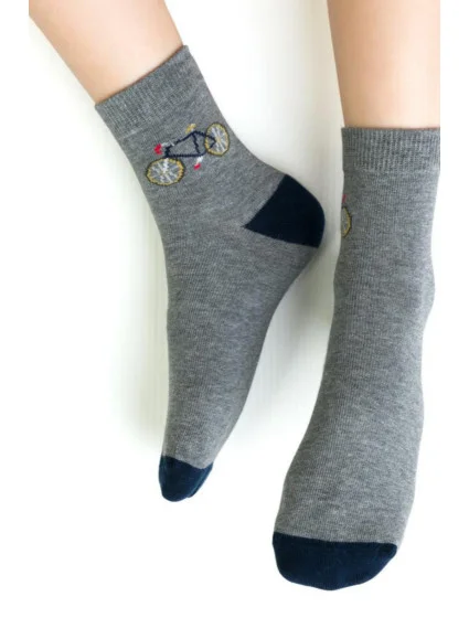 Chlapecké vzorované ponožky 014 MELANGE GREY 29-31