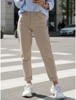 Dámské džíny mom fit s vysokým pasem béžové FashionStreet UY2872