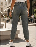 Dámské šedé džíny s vysokým pasem ve střihu mom fit FashionStreet UY3002