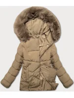 Béžová volná dámská bunda ve tvaru pro přechodné období model 21248527 - J.STYLE