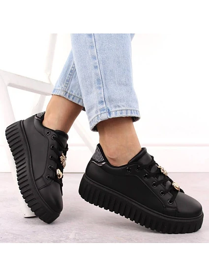 Dámská sportovní obuv na platformě černá model 22050827 - NEWS