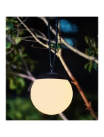 SOLÁRNÍ LAMPA PLASTOVÁ KOULE ZÁVĚSNÁ 20CM