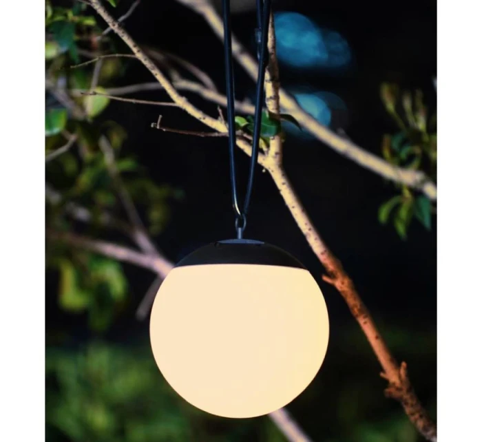 SOLÁRNÍ LAMPA PLASTOVÁ KOULE ZÁVĚSNÁ 20CM
