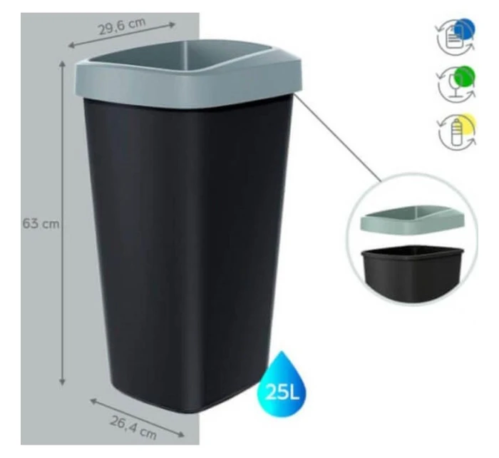 KOŠ 3X25 L COMPACTA Q SORTIBOX COLOR