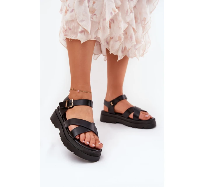 Dámské Sandály Na Platformě Z Eko Kůže Černé Gevinniser Dámské Sandály Na Platformě Z Eko Kůže Černé Gevinniser
