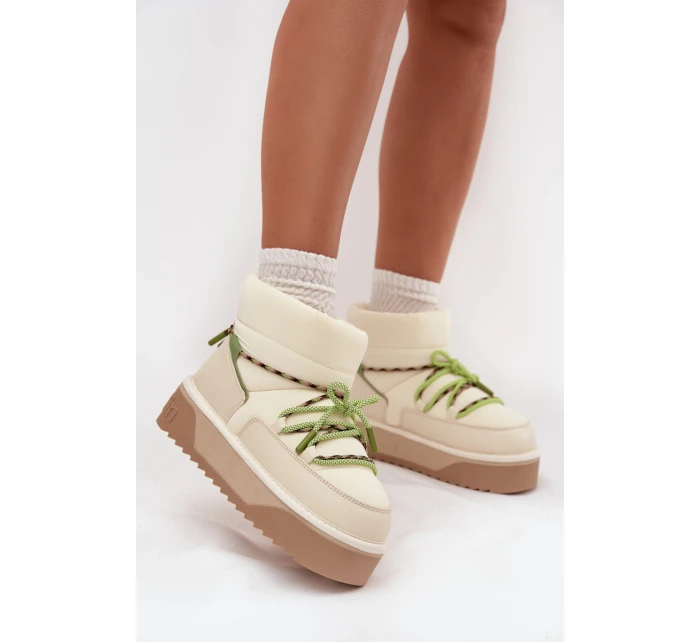 Sněhule na platformě D.Franklin DFSH371015 světle béžové