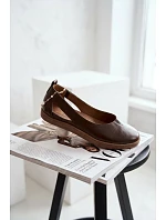 Kožené baleríny Barefoot model 22073665 Čokoládové - Zazoo Kožené baleríny Barefoot model 22073665 Čokoládové - Zazoo