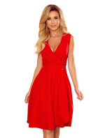Elegantní červené dámské šaty s dekoltem a model 15124733 - numoco