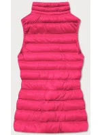 Krátká růžová dámská prošívaná vesta (23077-266)