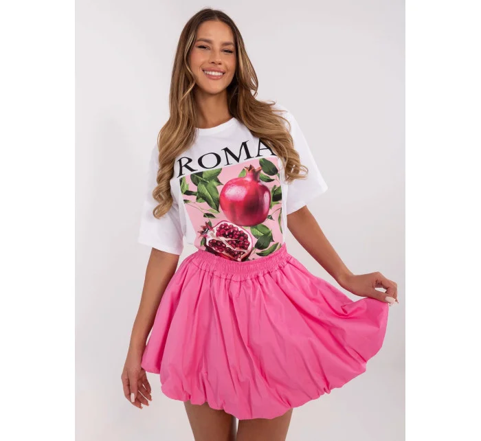 Růžová dámská mini sukně typu s gumou v pase model 20970150 - Factory Price