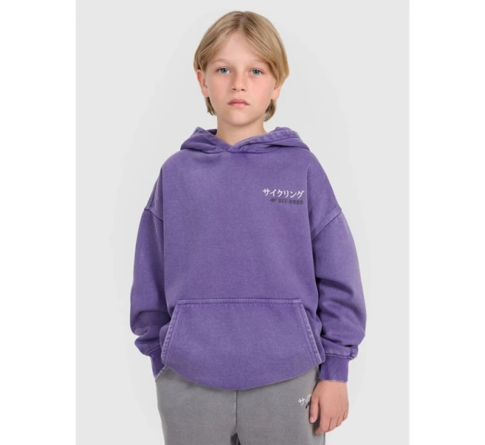 Chlapecká nepruhovaná mikina s kapucí 4F 4FJRAW25TSWSM2344-51S Chlapecká nepruhovaná mikina s kapucí 4F 4FJRAW25TSWSM2344-51S