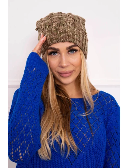 Fleecová čepice khaki model 18750849 - K-Fashion Fleecová čepice khaki model 18750849 - K-Fashion