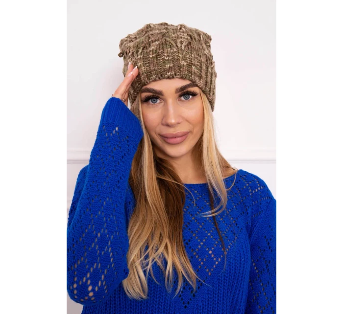 Fleecová čepice khaki model 18750849 - K-Fashion Fleecová čepice khaki model 18750849 - K-Fashion