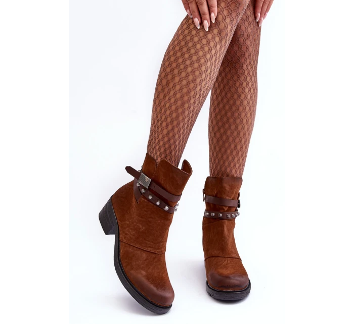 Ocieplané Botky Na Podpatku Camel Effie Ocieplané Botky Na Podpatku Camel Effie