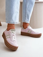 Zazoo N1068S4 Dámské Semišové Tenisky na Platformě Fialové