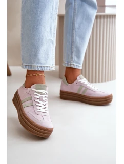 Zazoo N1068S4 Dámské Semišové Tenisky na Platformě Fialové