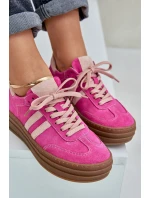 Zazoo N1068S4 Dámské semišové sneakersy na platformě fuchsie