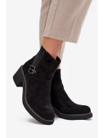 Dámské kotníkové boty na s přezkou černé model 21707424 - Boto Dámské kotníkové boty na s přezkou černé model 21707424 - Boto