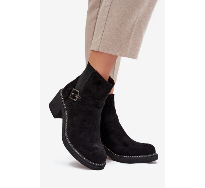 Dámské kotníkové boty na s přezkou černé model 21707424 - Boto Dámské kotníkové boty na s přezkou černé model 21707424 - Boto