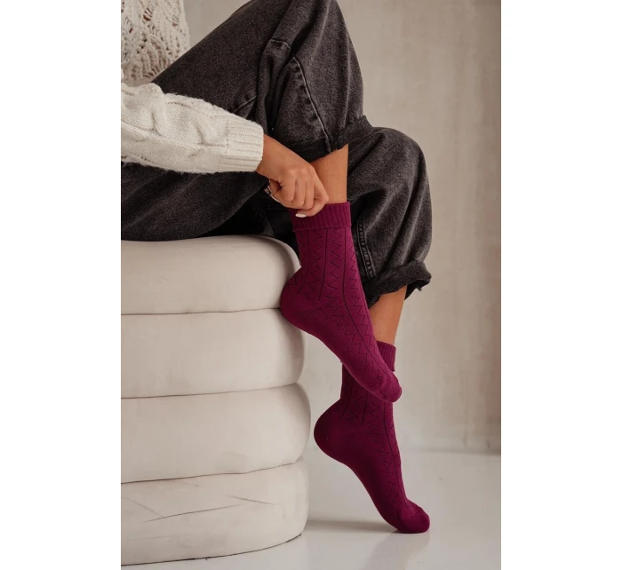 Dámské ponožky Frotte model 21728622 Bordové - Milena