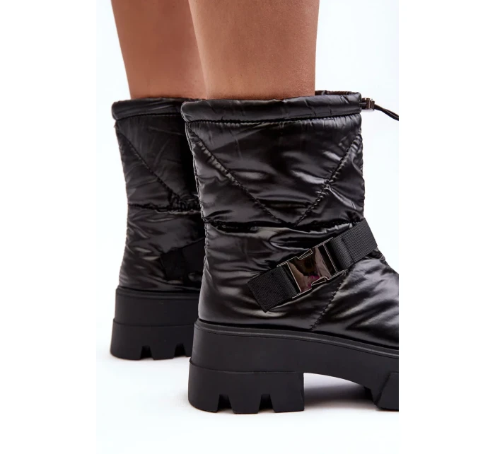 Dámské kotníkové boty na masivní podrážce a plochém podpatku, Black Werikse Dámské kotníkové boty na masivní podrážce a plochém podpatku, Black Werikse