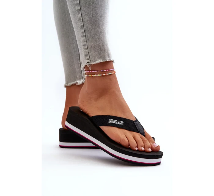 Dámské žabky na klínku Big Star Black Dámské žabky na klínku Big Star Black