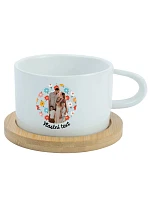 Personalizovaný keramický hrníček "MAKRONKA" s výřezem fotky na podkladu Personalizovaný keramický hrníček "MAKRONKA" s výřezem fotky na podkladu