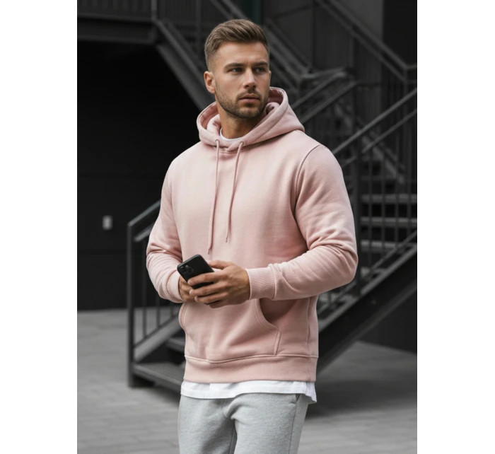 Pánská mikina s kapucí růžová Dstreet BX4845