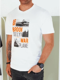 Pánské bílé tričko s potiskem Dstreet RX5451