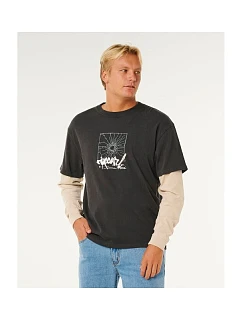 Pánské tričko RIP CURL Inner Visions Smashed L/S Tee, černé