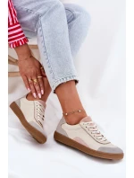 Dámské Kožené Tenisky Zazoo N1220 Béžové Dámské Kožené Tenisky Zazoo N1220 Béžové