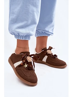 Dámské tenisky s ozdobami Čokoládové model 22095093 - Boto