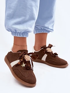 Dámské tenisky s ozdobami Čokoládové Lelora